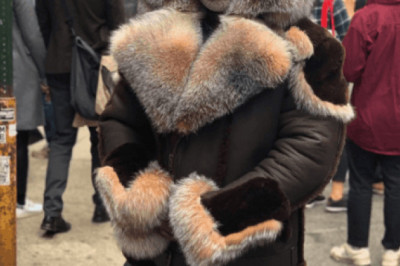 Mens Shearling Biker Jacket | Fox Hood | Daniels Leather NYC